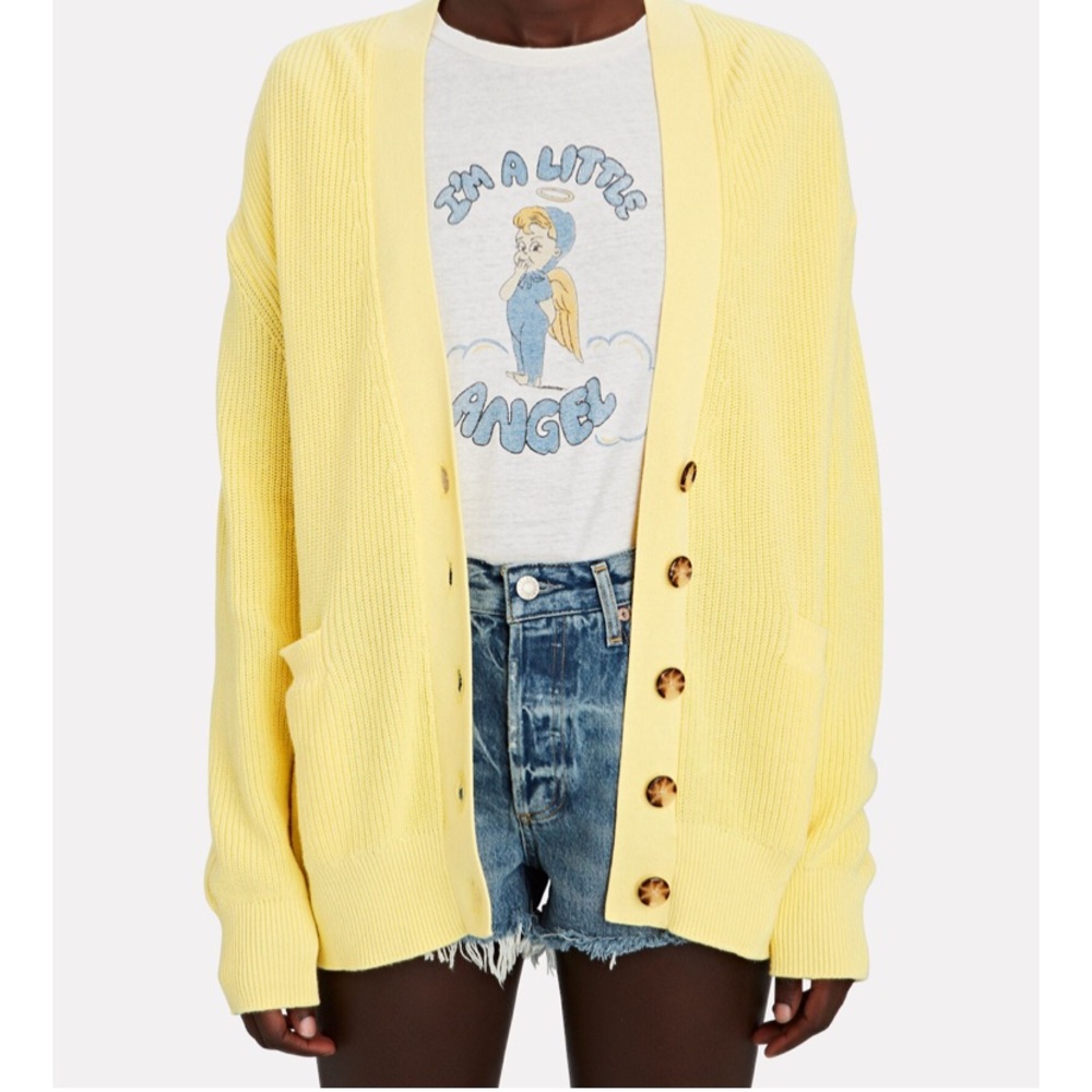 RE/DONE 90s oversized cardigan - lemon - size small